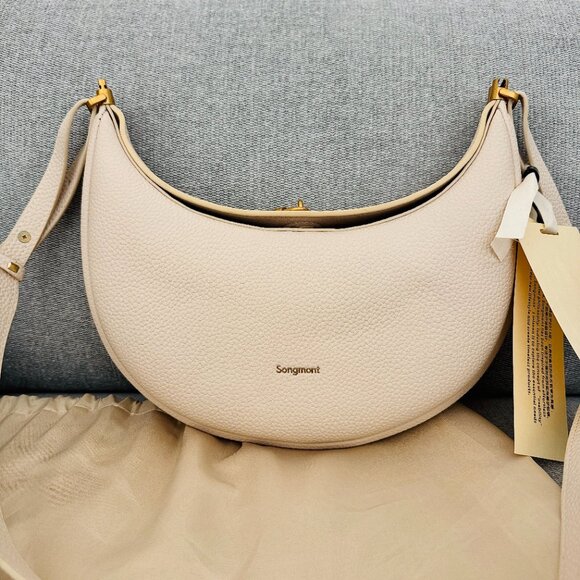NEW Songmont inspired Luna convertible hobo purse crossbody Ivory crescent purse - Picture 4 of 10